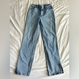 Abercrombie & Fitch Blue Denim Ultra High Rise 90's Straight Jeans